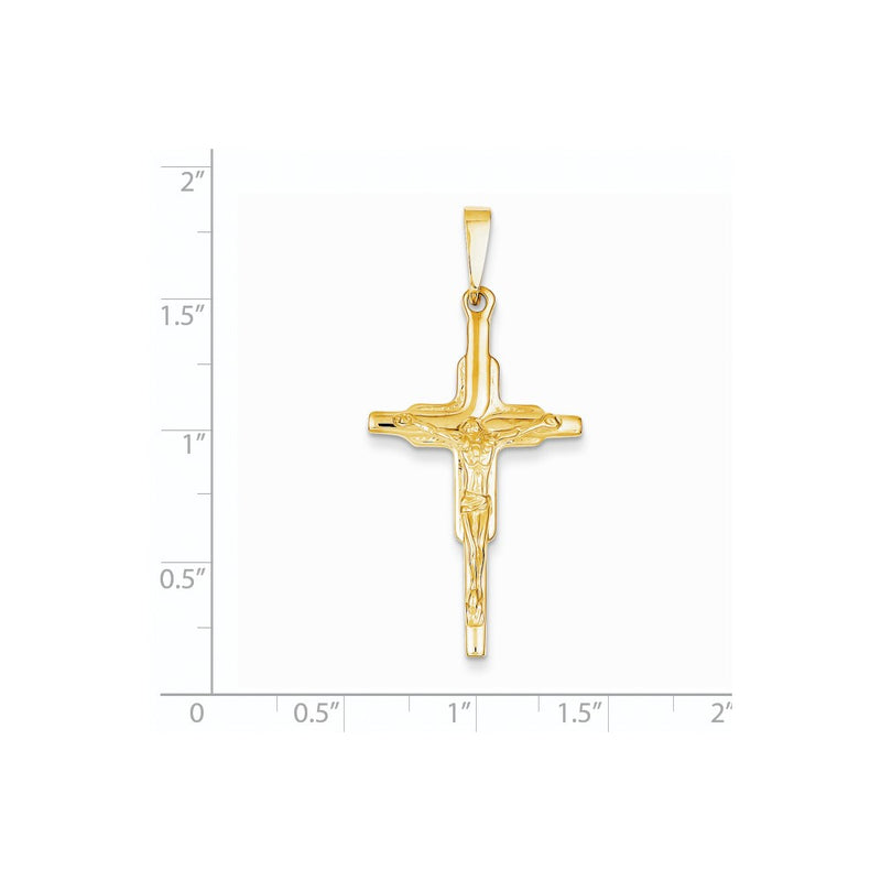 14k Yellow Gold Polished Crucifix Pendant