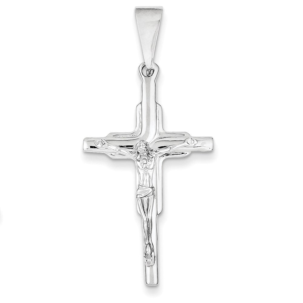 14k White Gold Crucifix Pendant