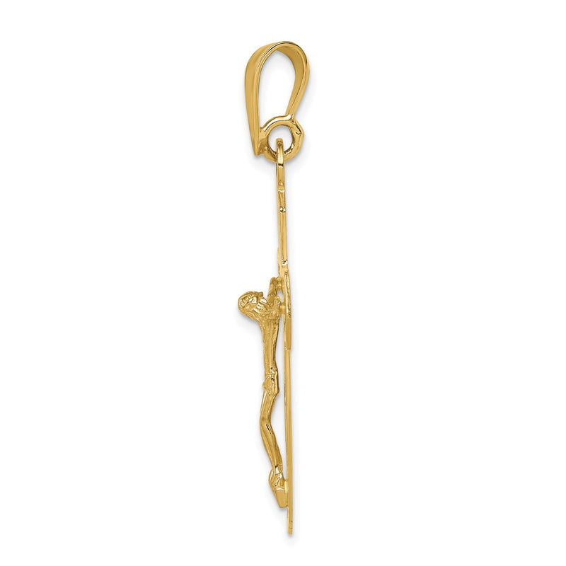 14k Yellow Gold Polished Crucifix Pendant