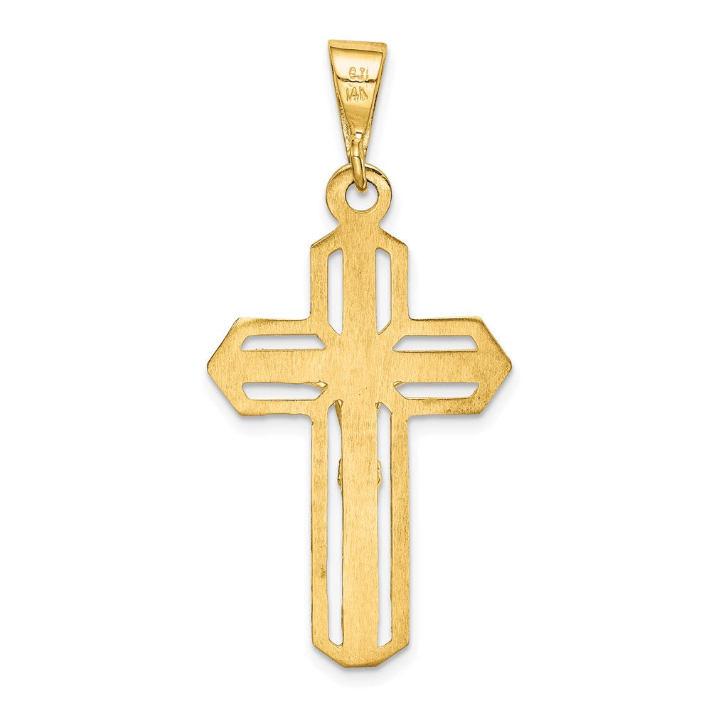 14k Yellow Gold Polished Crucifix Pendant