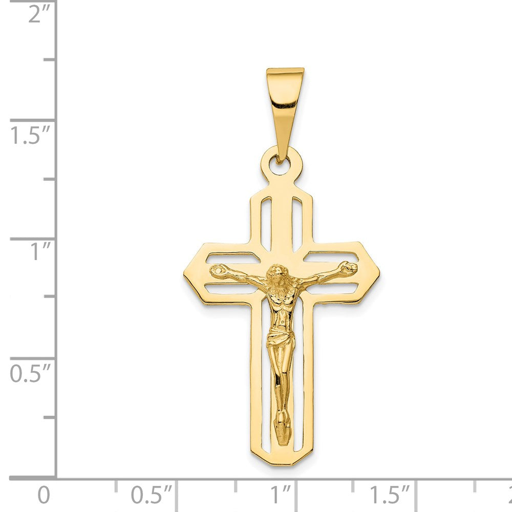 14k Yellow Gold Polished Crucifix Pendant