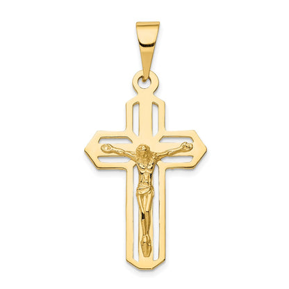 14k Yellow Gold Polished Crucifix Pendant