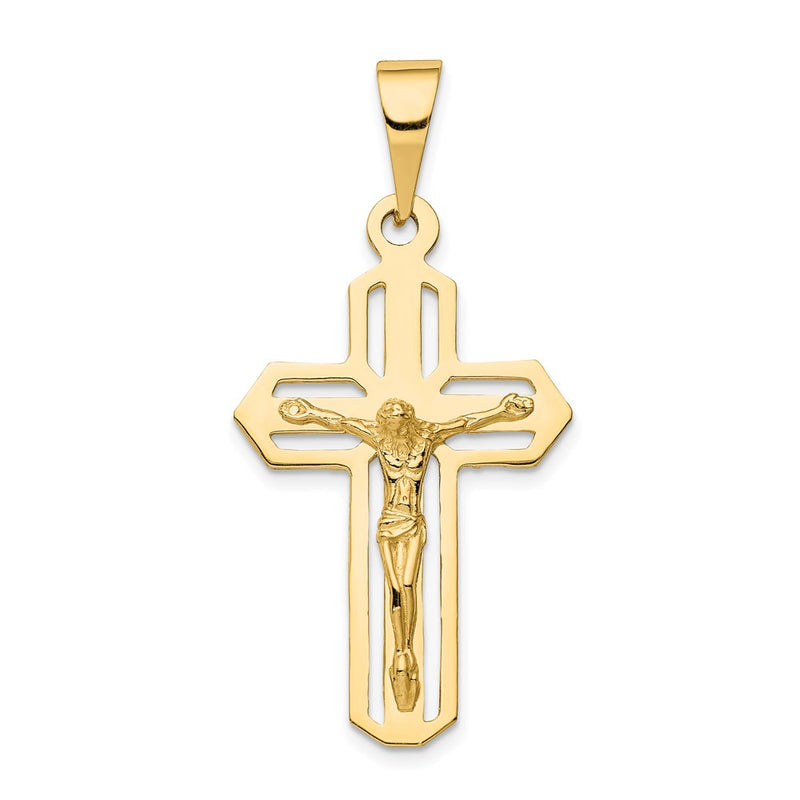 14k Yellow Gold Polished Crucifix Pendant
