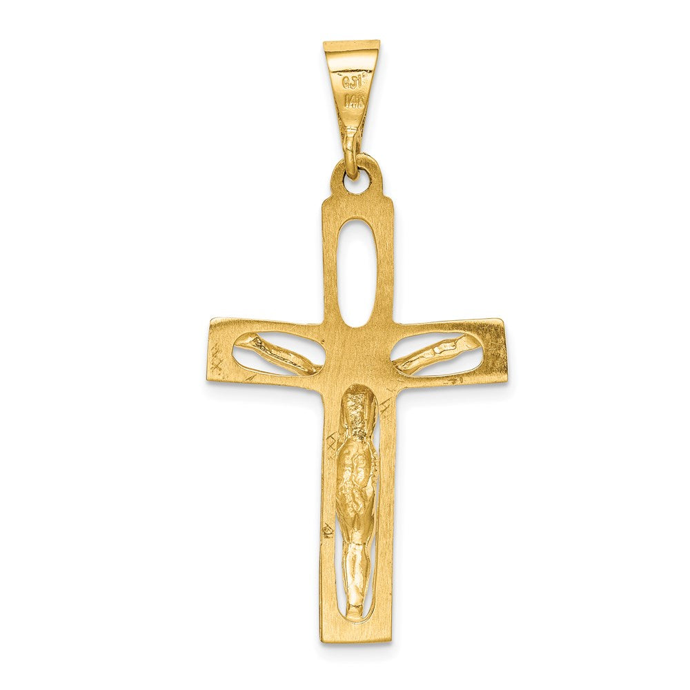 14k Yellow Gold Polished Crucifix Pendant