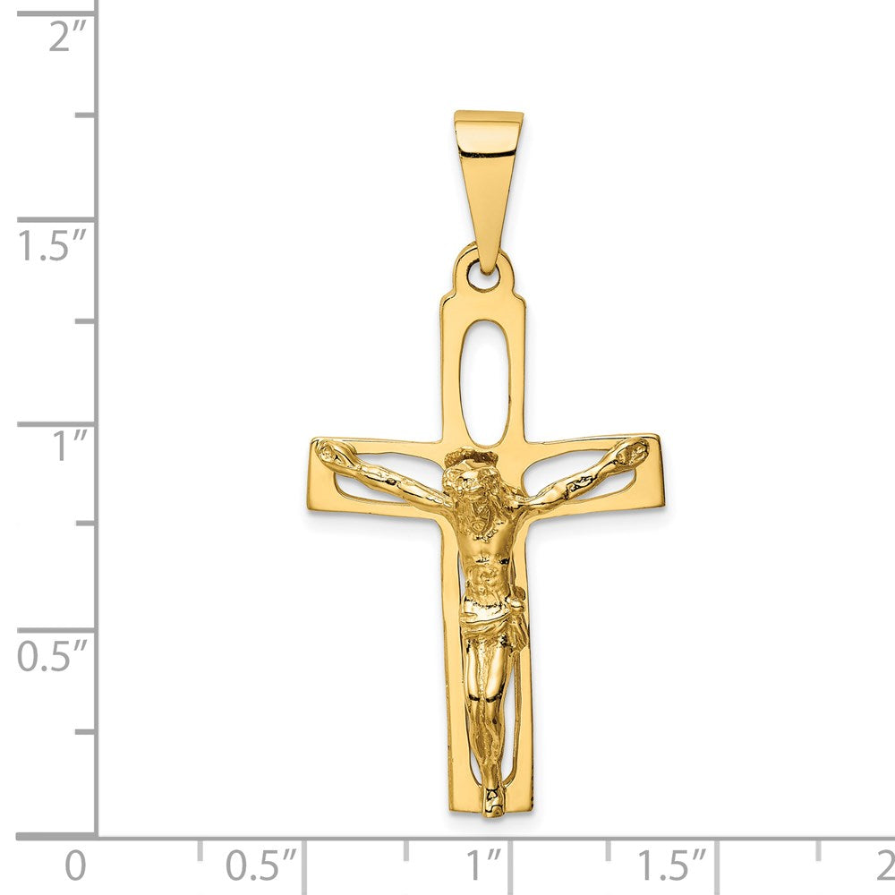 14k Yellow Gold Polished Crucifix Pendant
