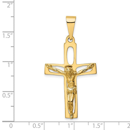 14k Yellow Gold Polished Crucifix Pendant