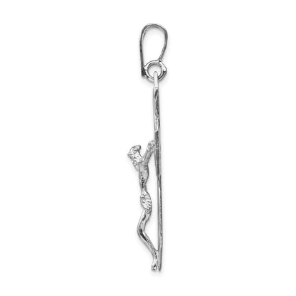 14k White Gold Crucifix Pendant