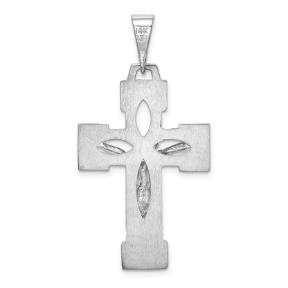 14k White Gold Crucifix Pendant