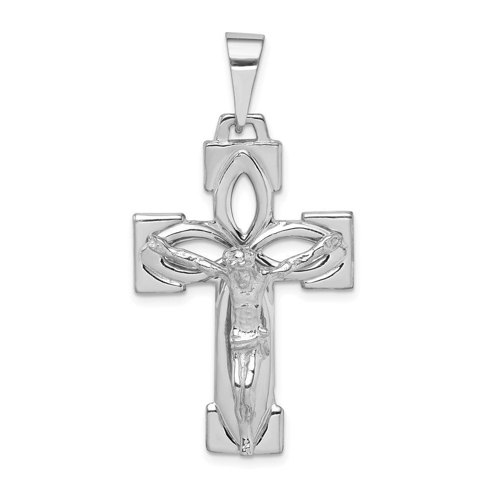 14k White Gold Crucifix Pendant