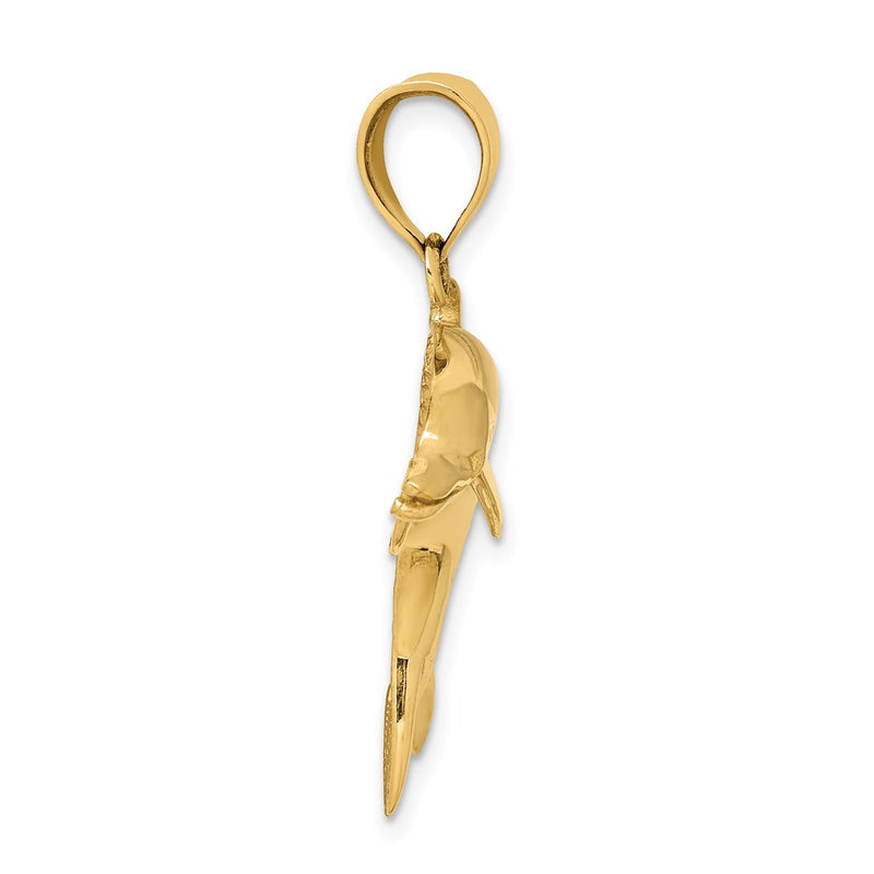 14k Yellow Gold Dolphin Pendant