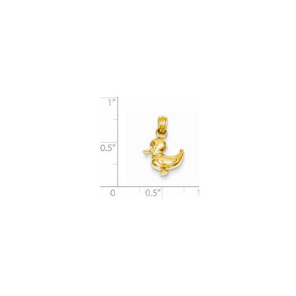 14k Yellow Gold Polished Duck Pendant