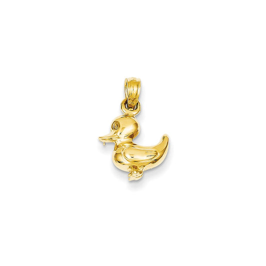 14k Yellow Gold Polished Duck Pendant