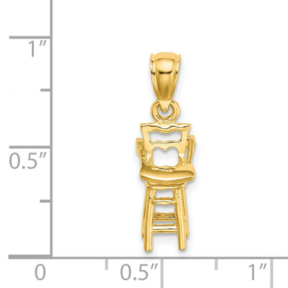 14k Yellow Gold Baby Highchair Charm