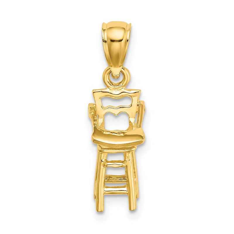 14k Yellow Gold Baby Highchair Charm