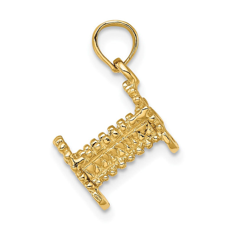 14k Yellow Gold  3D Baby Cradle Charm