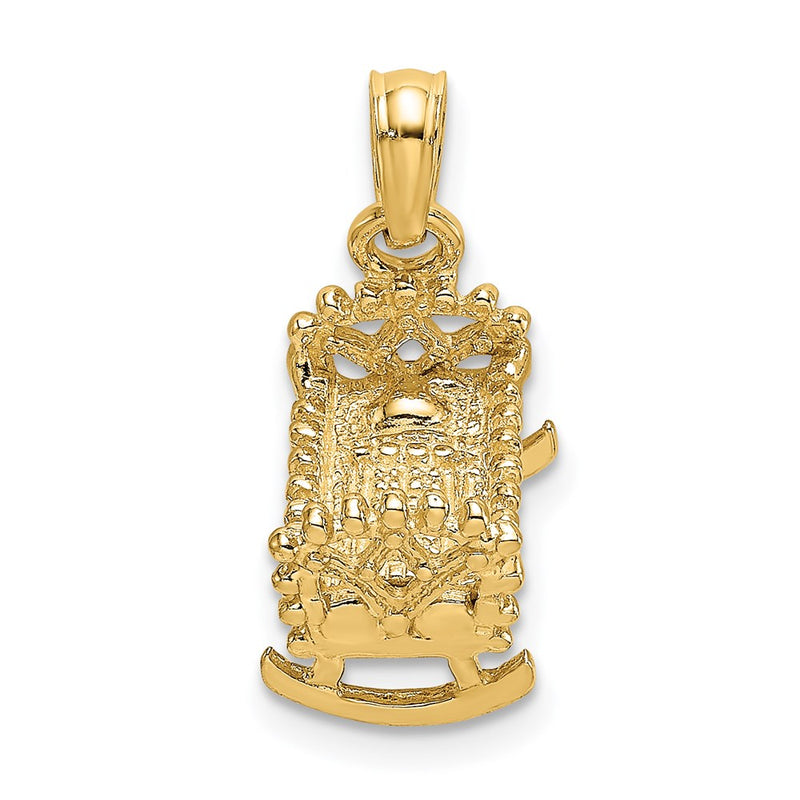 14k Yellow Gold  3D Baby Cradle Charm
