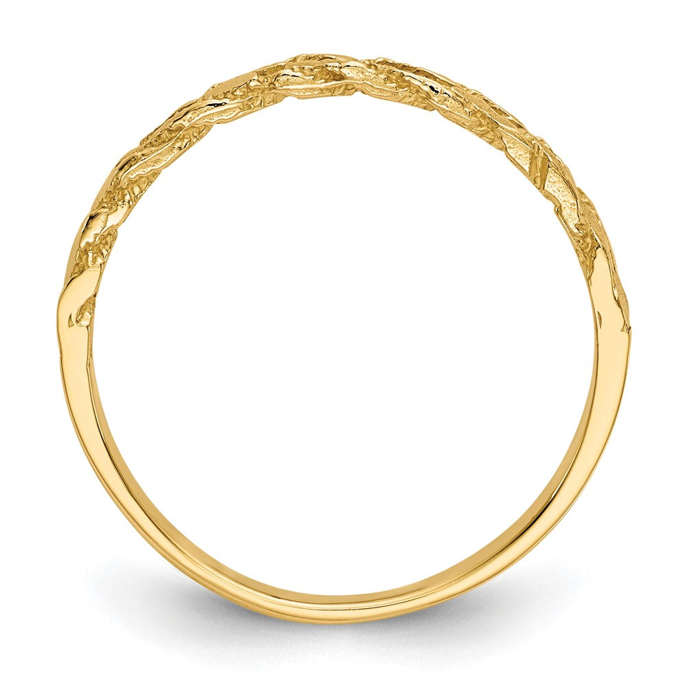 14K Yellow Gold Diamond-cut Rope Ring
