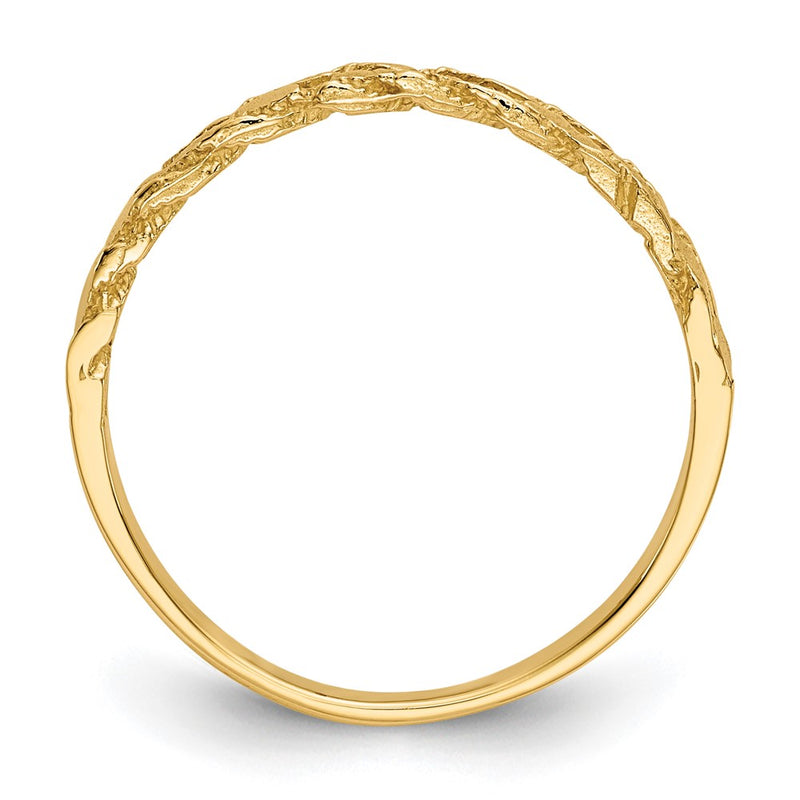 14K Yellow Gold Diamond-cut Rope Ring
