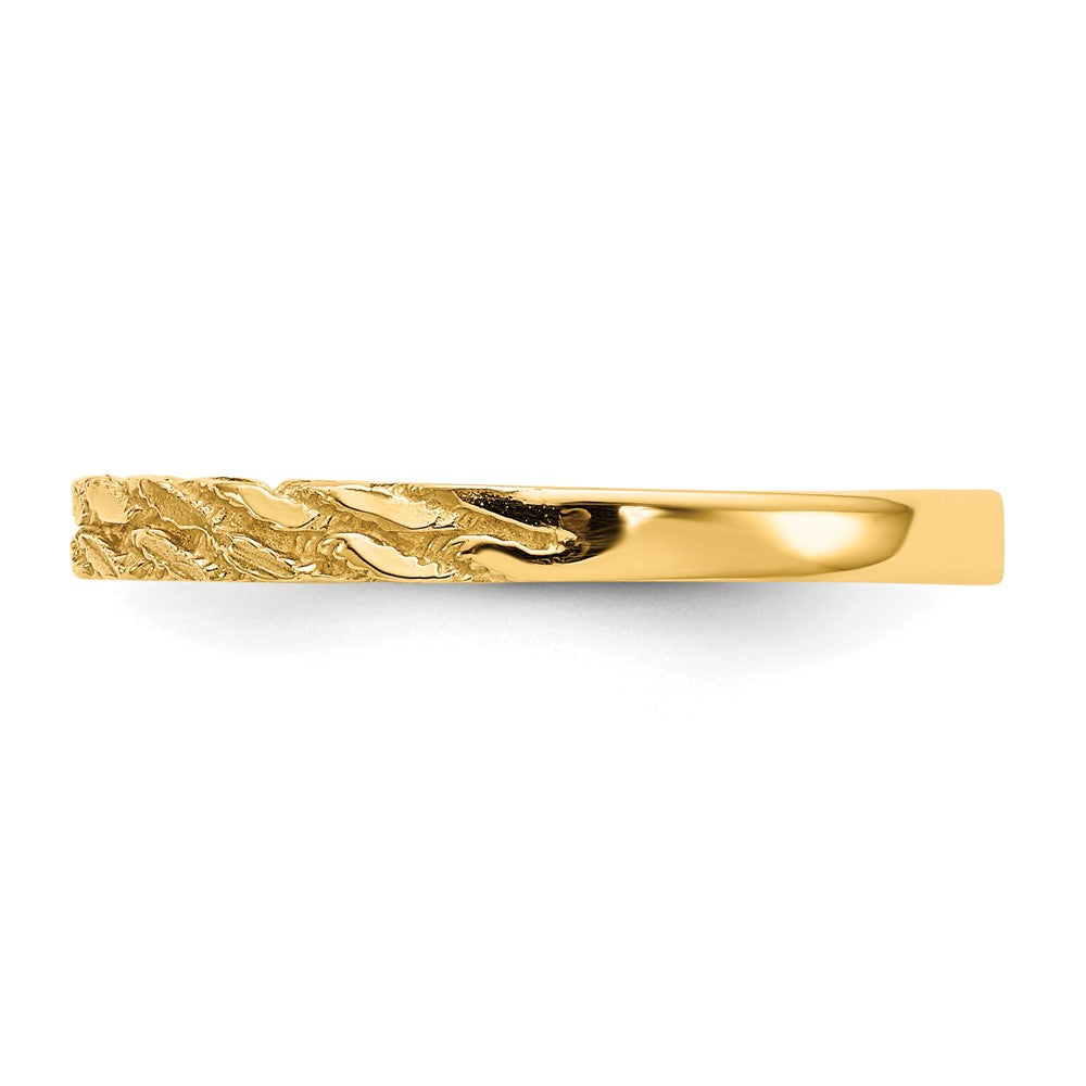 14K Yellow Gold Diamond-cut Rope Ring