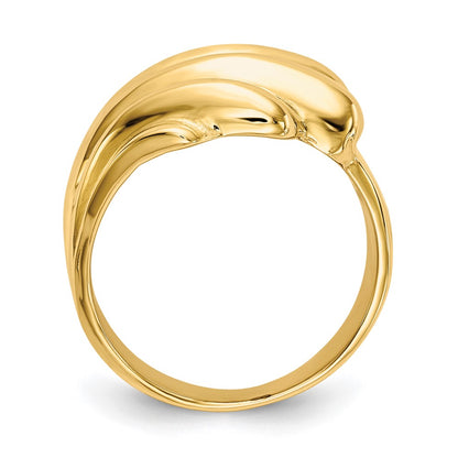 14K Yellow Gold High Polished Dome Ring