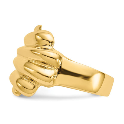14K Yellow Gold High Polished Dome Ring