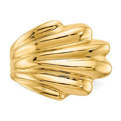 14K Yellow Gold High Polished Dome Ring