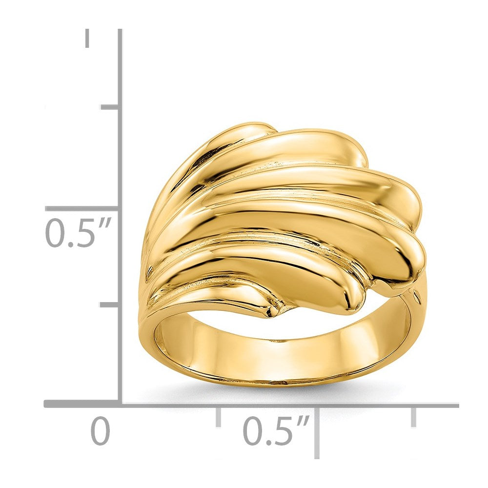 14K Yellow Gold High Polished Dome Ring