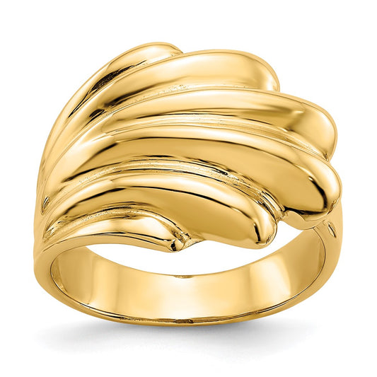 14K Yellow Gold High Polished Dome Ring