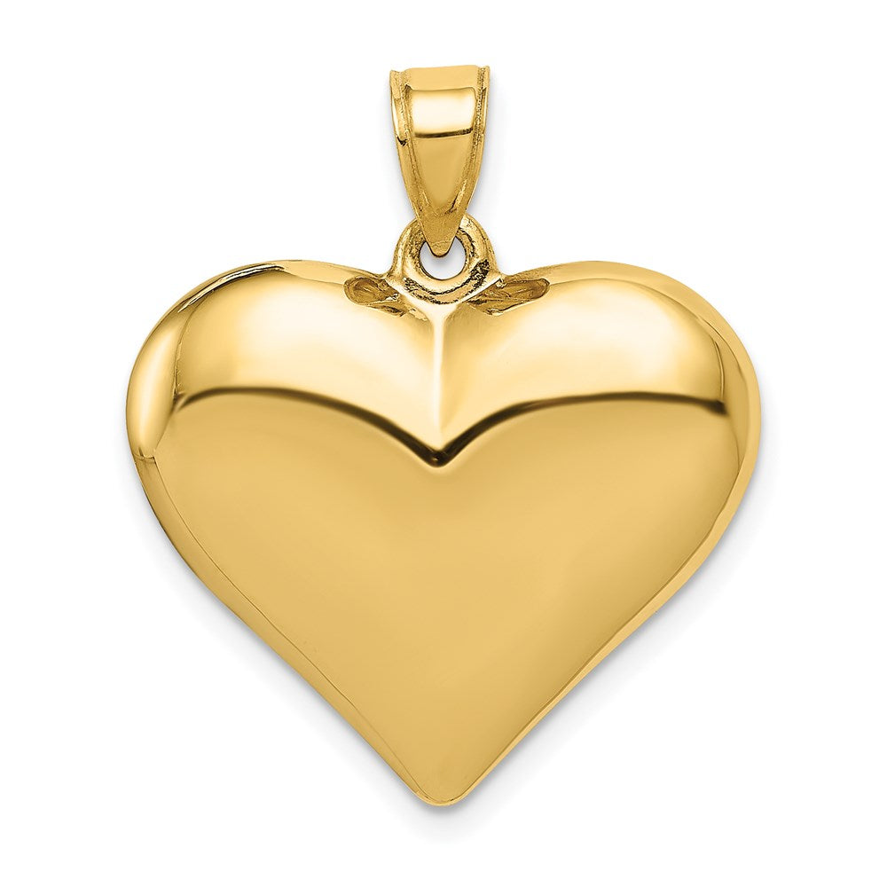 14k Yellow Gold Polished 3-D Puffed Heart Pendant