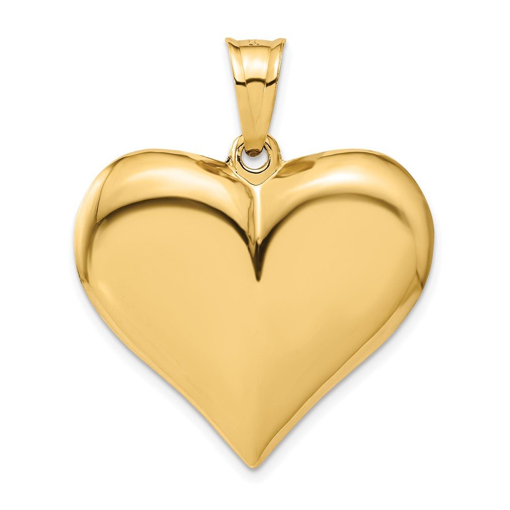 14k Yellow Gold Polished 3-D Puffed Heart Pendant