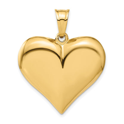 14k Yellow Gold Polished 3-D Puffed Heart Pendant