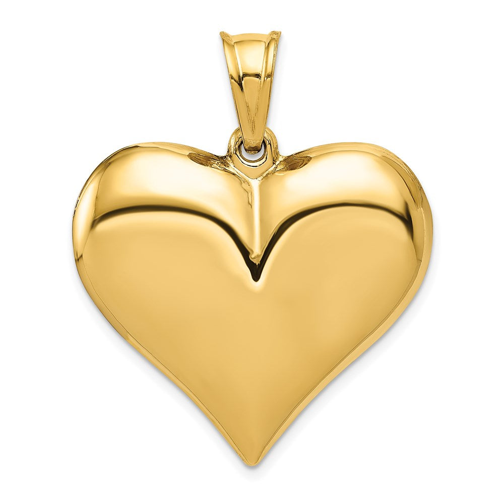 14k Yellow Gold Polished 3-D Puffed Heart Pendant