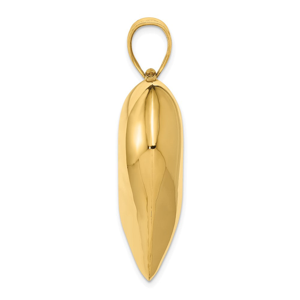 14k Yellow Gold Polished 3-D Large Puffed Heart Pendant