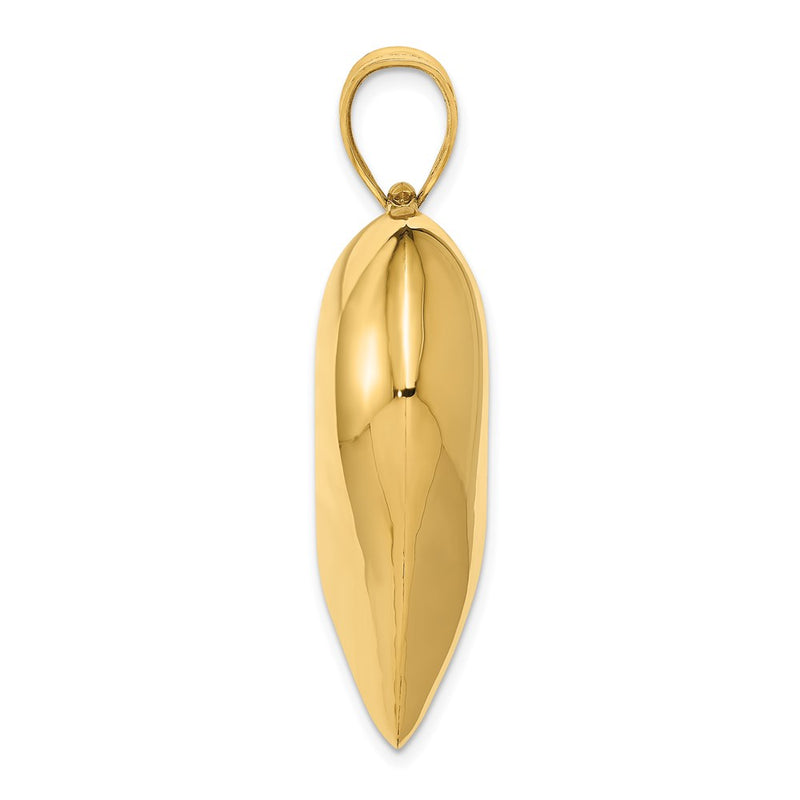 14k Yellow Gold Polished 3-D Large Puffed Heart Pendant