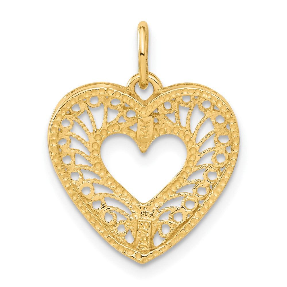 14k Yellow Gold Polished Heart Pendant