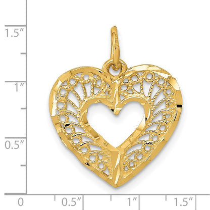 14k Yellow Gold Polished Heart Pendant