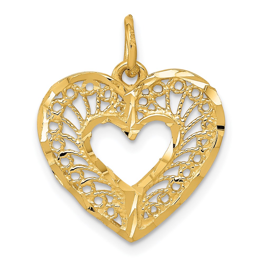 14k Yellow Gold Polished Heart Pendant