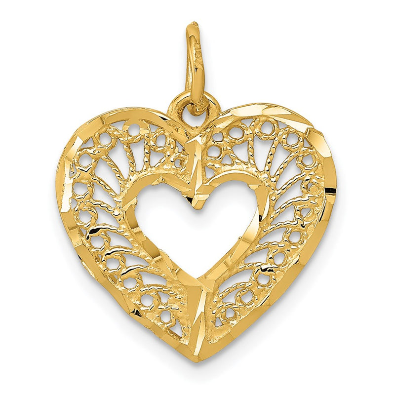 14k Yellow Gold Polished Heart Pendant