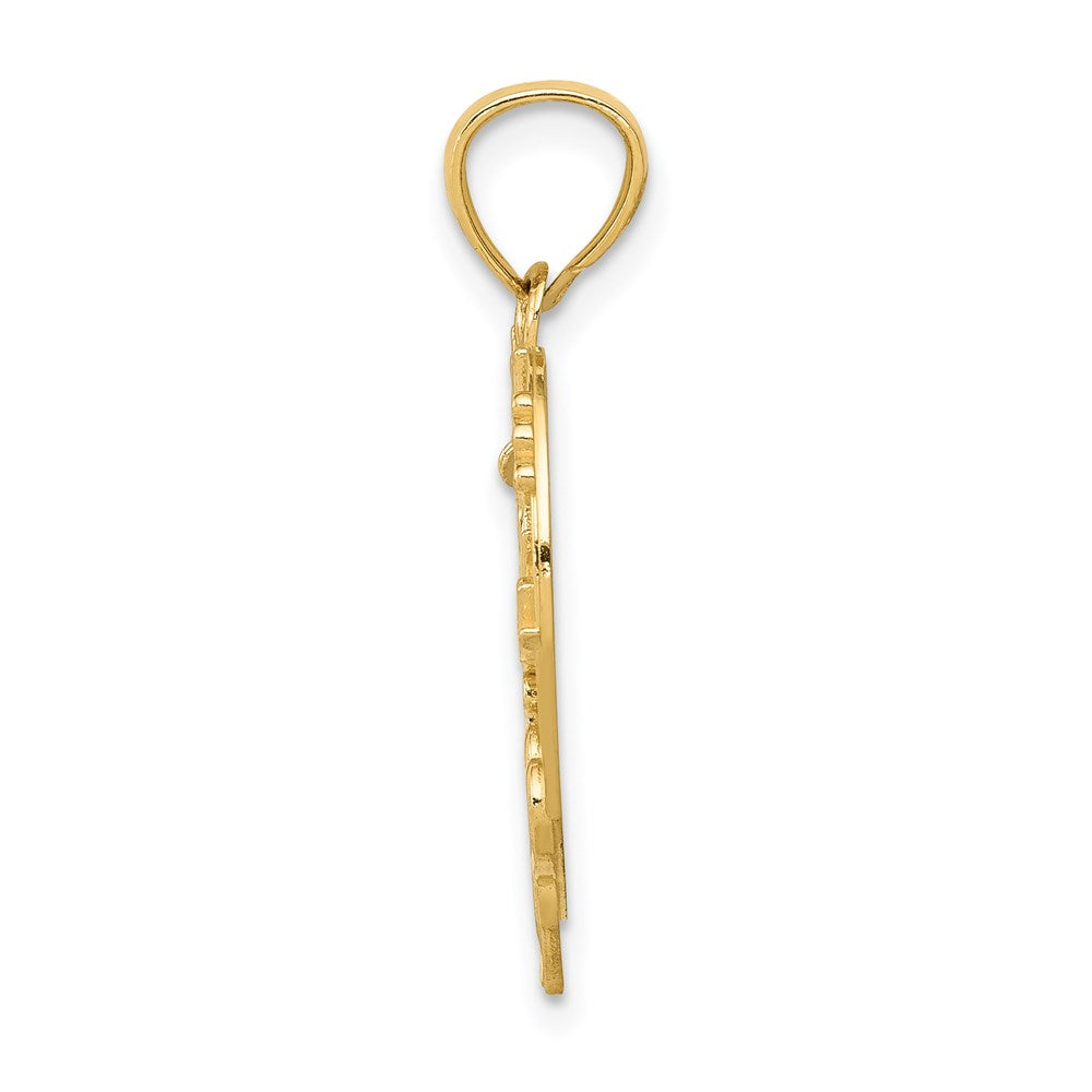 14k Yellow Gold #1 GRANDMA Heart Pendant