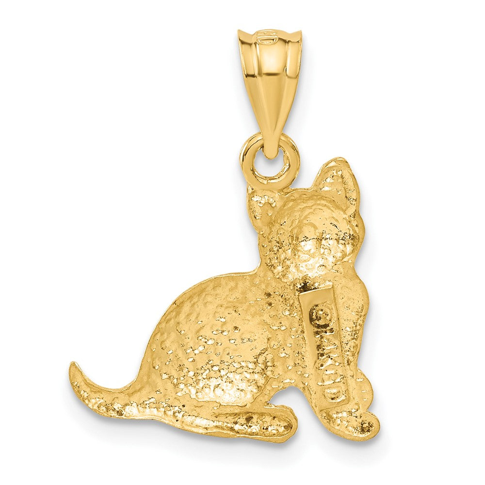 14k Yellow Gold Cat Charm