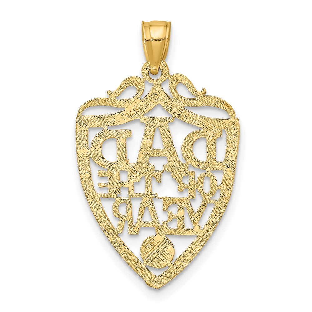 14k Yellow Gold DAD OF THE YEAR PLAQUE Charm