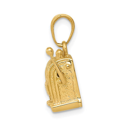14k Yellow Gold 3-D Moveable Slot Machine Pendant