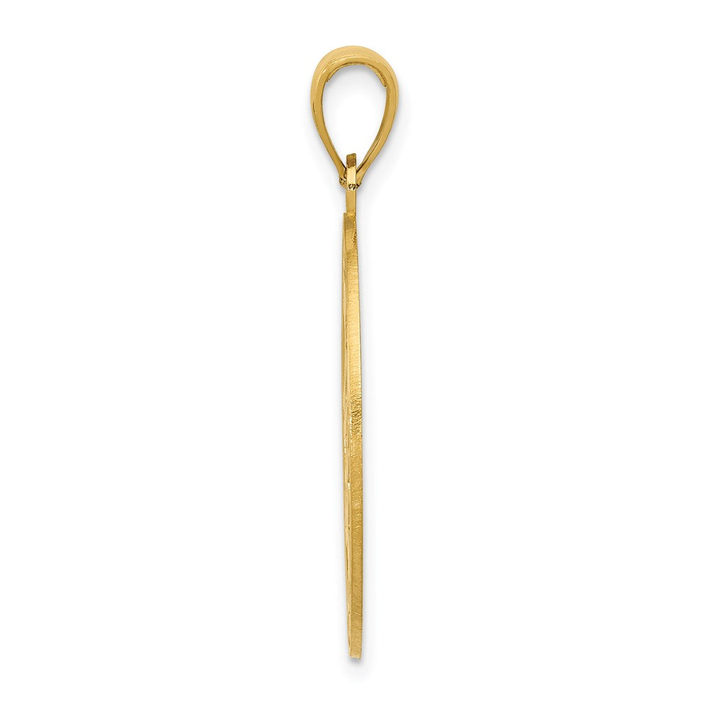 14k Yellow Gold Chinese Happiness Symbol in Oval Frame Pendant