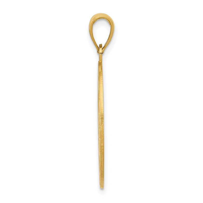 14k Yellow Gold Chinese Happiness Symbol in Oval Frame Pendant