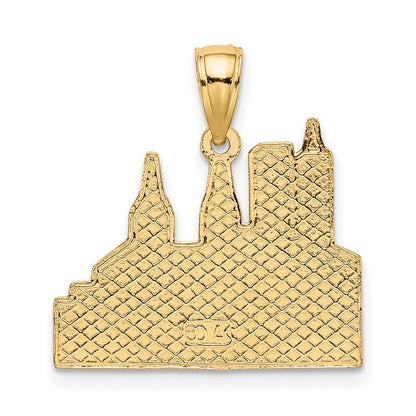 14k Yellow Gold Cut-out New York Skyline with Taxi Charm