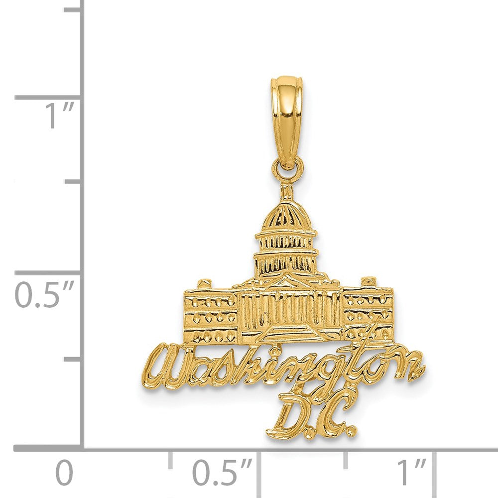 14k Yellow Gold WASHINGTON D.C. Capitol Building Pendant
