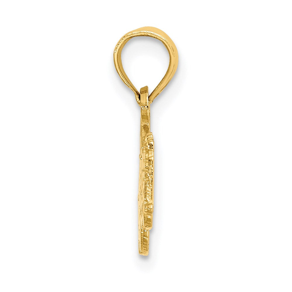 14k Yellow Gold Fire Truck Charm