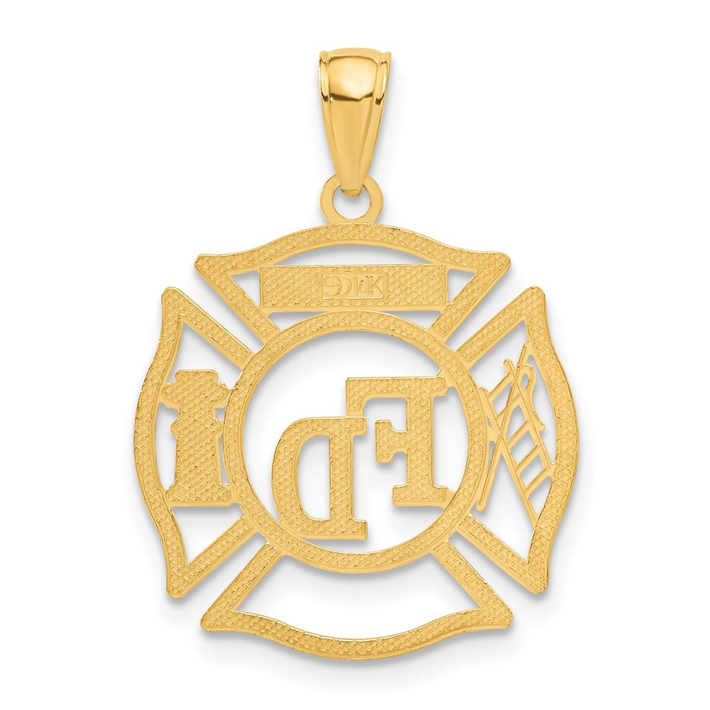 14k Yellow Gold FD MEMBER in Shield Pendant
