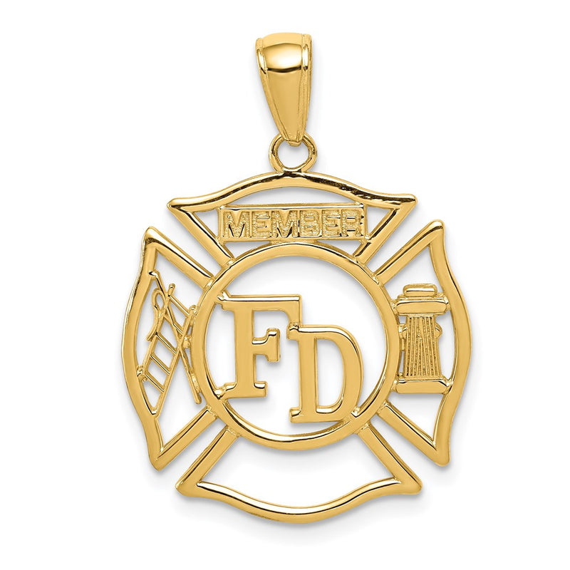 14k Yellow Gold FD MEMBER in Shield Pendant