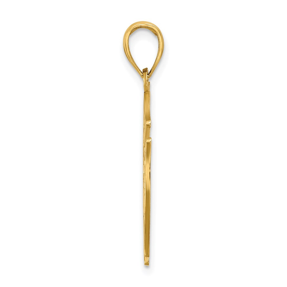 14k Yellow Gold VFD Ladies AUX  Shield Charm